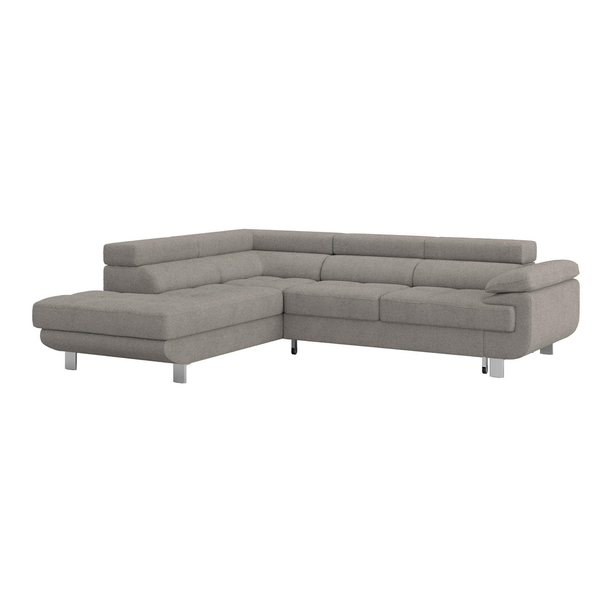 ECKSOFA in Drell Taupe  - Taupe, Modern, Textil/Metall (230/270cm) - MID.YOU