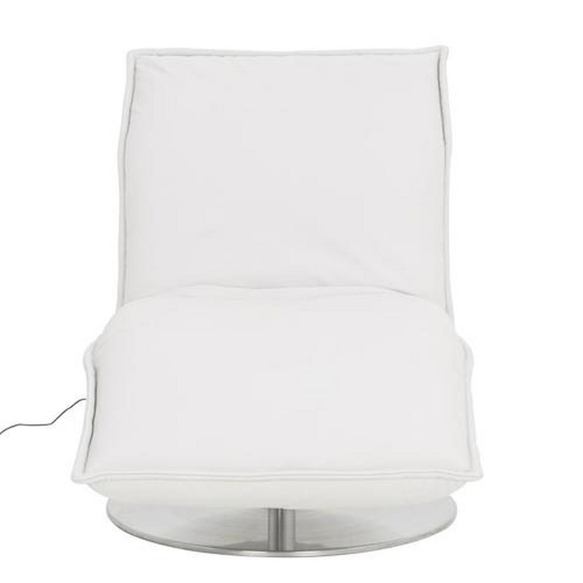 RELAXLIEGE in Echtleder Creme  - Edelstahlfarben/Creme, Design, Leder/Metall (70/99/137cm) - Koinor