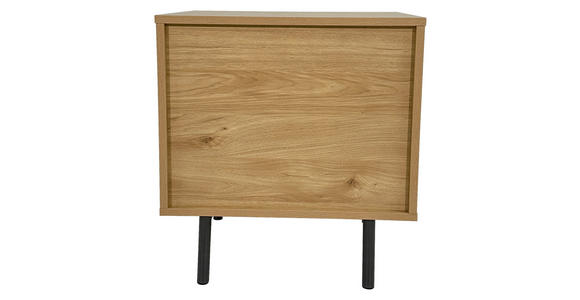 NACHTKÄSTCHEN in Eichefarben, Anthrazit - Eichefarben/Anthrazit, Design, Holzwerkstoff/Metall (53/56,2/40cm) - Xora