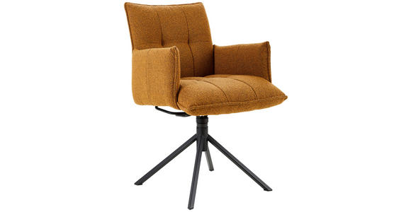 ARMLEHNSTUHL in Webstoff - Schwarz/Bronzefarben, Design, Textil/Metall (57/86/65cm) - Valnatura