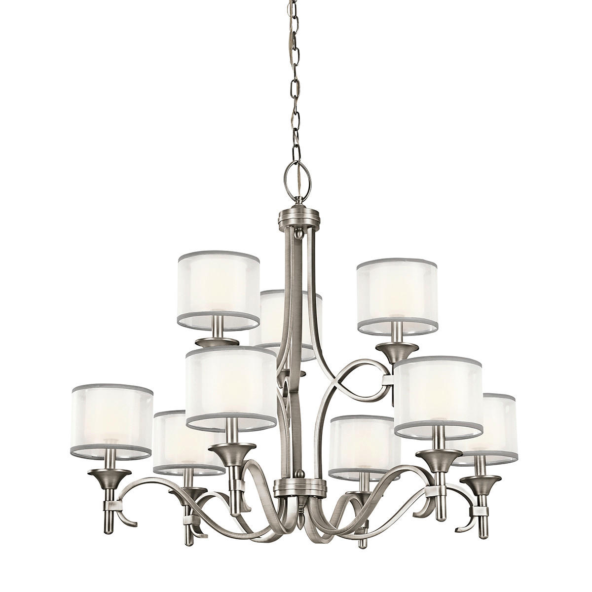 KRONLEUCHTER 87/84.9 cm    - Silberfarben, Konventionell, Glas/Metall (87/84.9cm) - Elstead Lighting