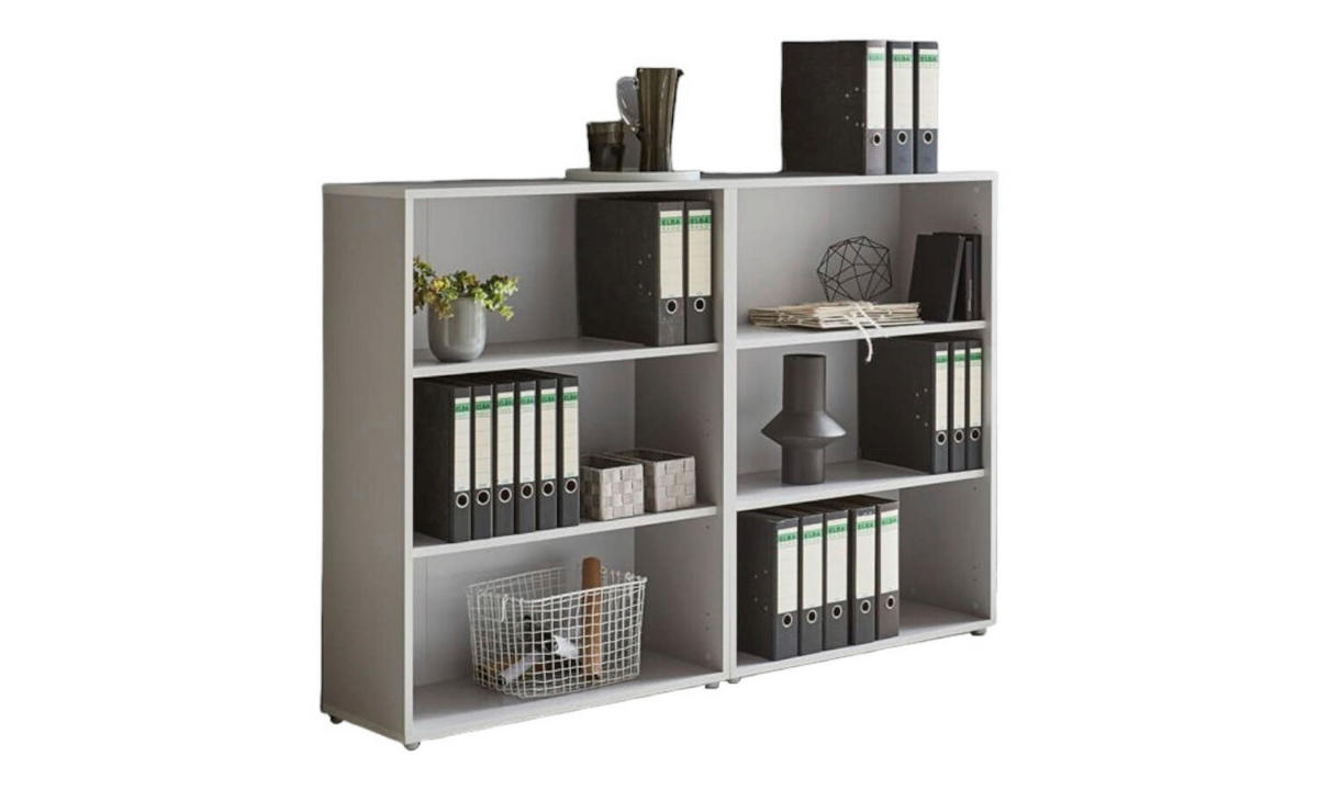 AKTENREGAL Grau  - Silberfarben/Grau, MODERN, Holzwerkstoff (168,8/113,6/33cm) - MID.YOU