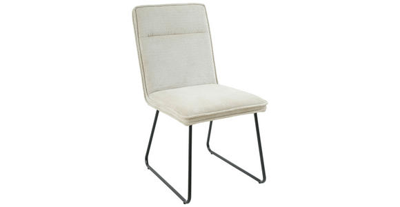 STUHL - Beige/Schwarz, Design, Textil/Metall (49/87,5/64,5cm) - Carryhome