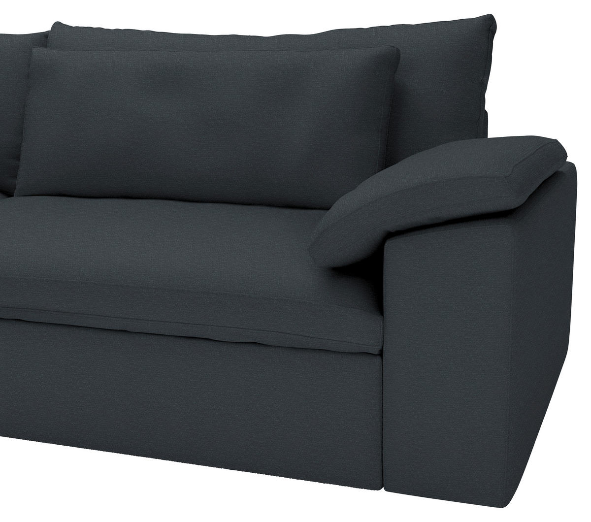 ECKSOFA  Chenille Dunkelgrau  - Dunkelgrau/Schwarz, Modern, Kunststoff/Textil (198/306cm) - Carryhome