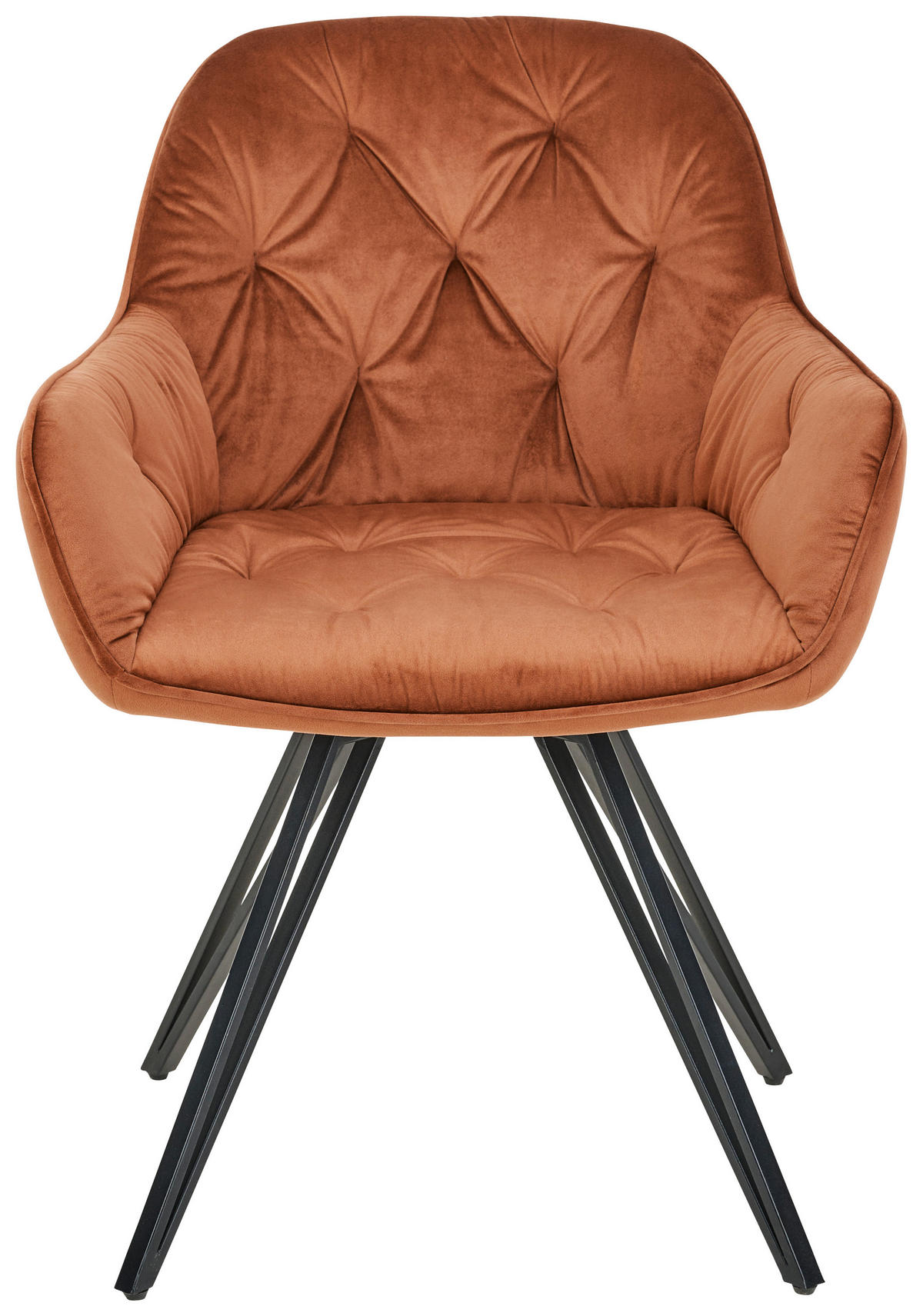 ARMLEHNSTUHL  in Eisen Samt  - Schwarz/Braun, LIFESTYLE, Holz/Textil (61/82/62cm) - Livetastic