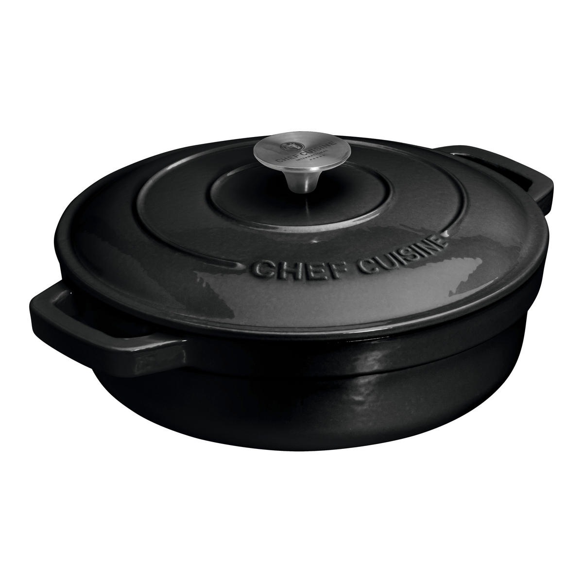 KOCHTOPFSET  - Schwarz, Basics, Metall (30.5/29,5/23cm) - CHEF CUISINE