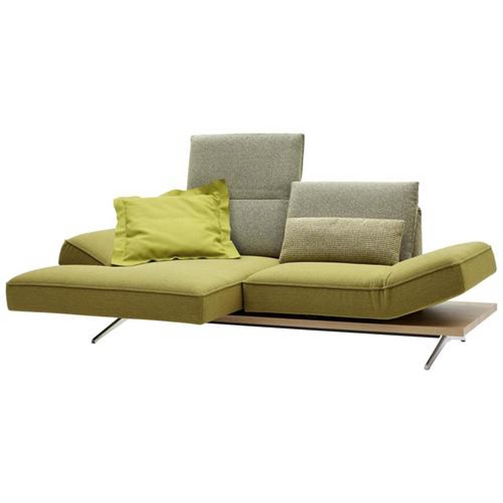 Thumbnail - Koinor Ecksofa, Limette, Holz, Textil, Wildeiche, furniert, 2-Sitzer, Ottomane links, L-Form, 240x132 cm, Goldenes M, Ma...