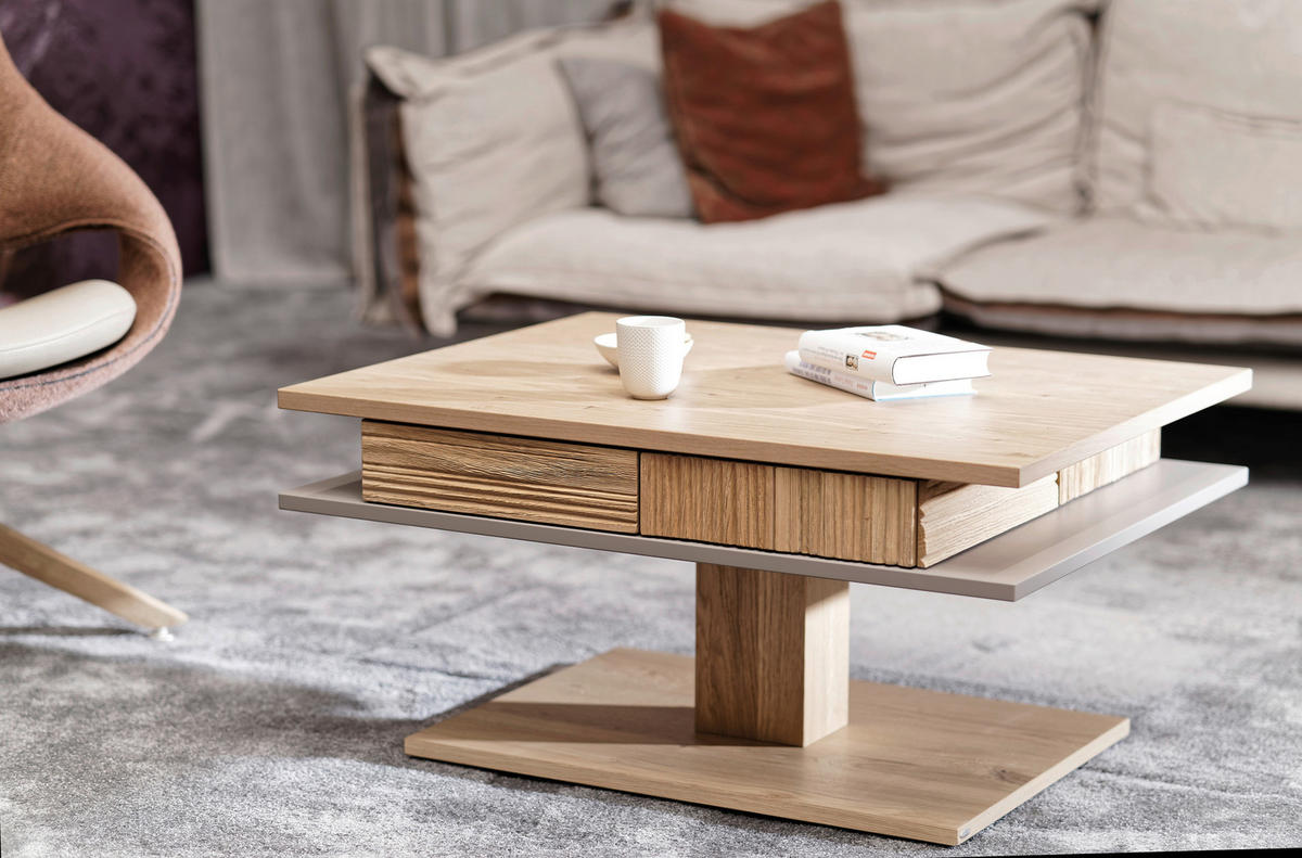 COUCHTISCH in Holzwerkstoff, Holz 90/70/45-63 cm  - Taupe/Wildeiche, Natur, Holz/Holzwerkstoff (90/70/45-63cm) - Voglauer