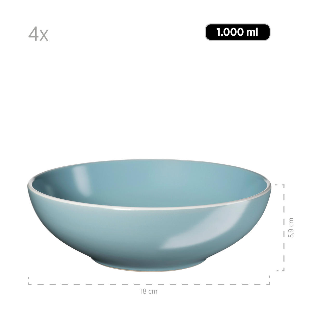 KOMBISERVICE Elissa 24-teilig  - Türkis, Basics, Keramik (46,5/33/32cm) - Mäser