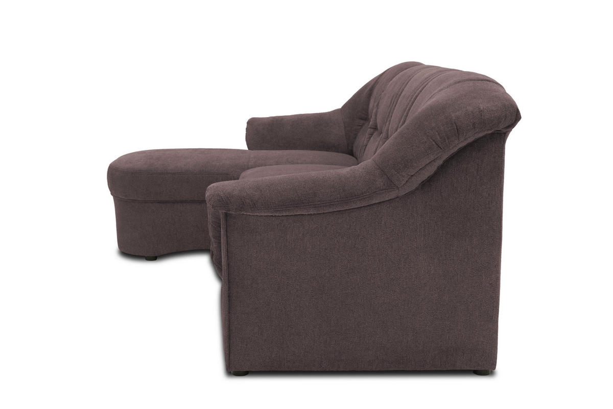 ECKSOFA Greige Mikrofaser  - Greige/Schwarz, KONVENTIONELL, Kunststoff/Textil (146/232cm) - MID.YOU