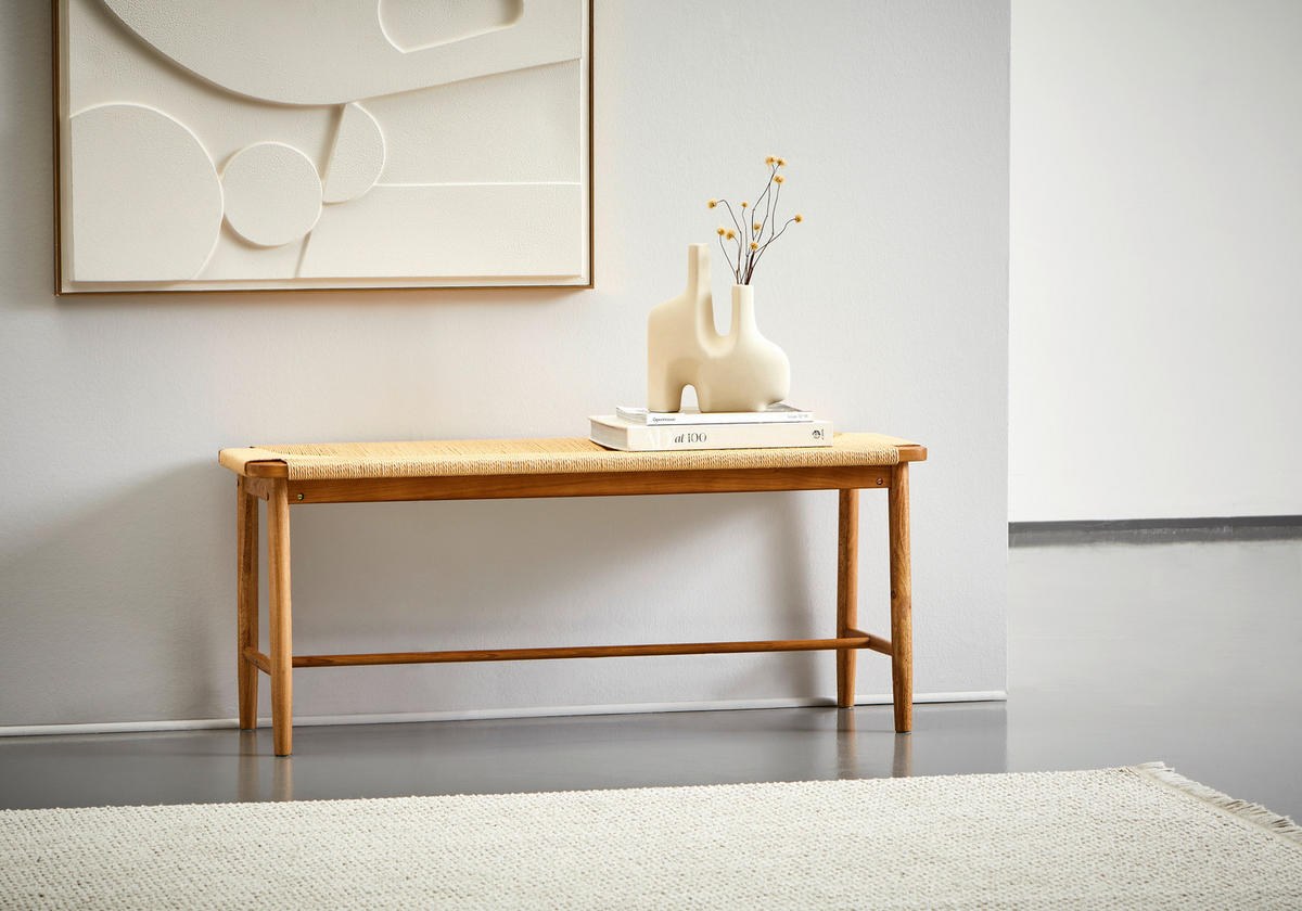 SITZBANK  in 110/45/35 cm  - Naturfarben, KONVENTIONELL, Holz/Textil (110/45/35cm) - MID.YOU