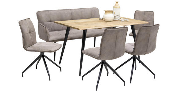 ESSTISCH in Holz, Metall 140/90/76 cm - Schwarz/Akaziefarben, Natur, Holz/Metall (140/90/76cm) - Carryhome