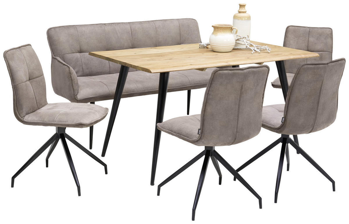 ESSTISCH in Holz, Metall 140/90/76 cm  - Schwarz/Akaziefarben, Natur, Holz/Metall (140/90/76cm) - Carryhome