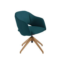 ARMLEHNSTUHL  in Echtleder naturbelassen  - Türkis/Wildeiche, Design, Leder/Holz (63/74-90/57-73cm) - Koinor