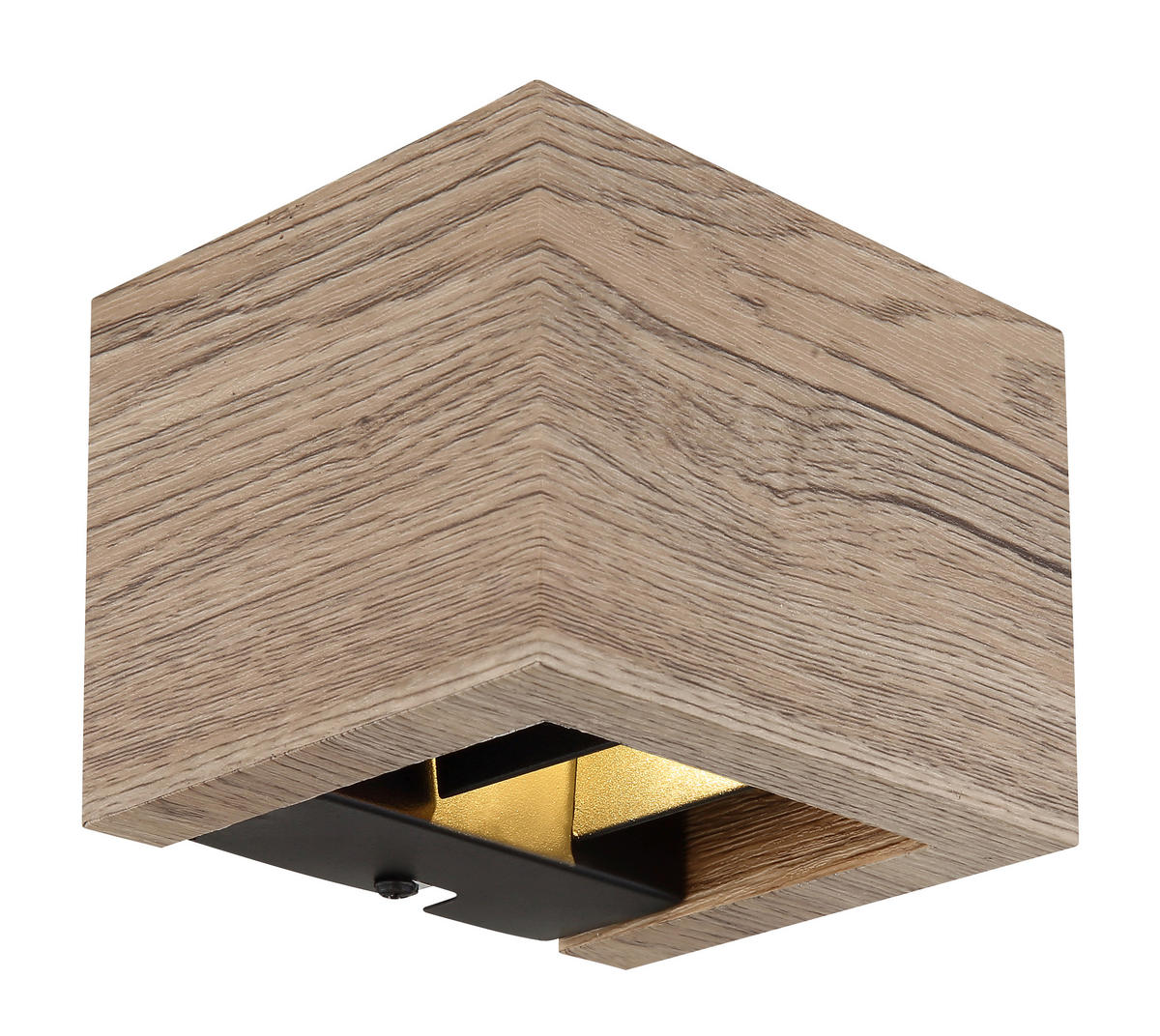 LED VÄGGLAMPA 13,2/11,3/9,8 cm   - svart/mörkbrun, Design, metall/trämaterial (13,2/11,3/9,8cm) - Globo