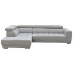 ECKSOFA in Chenille Hellgrau  207/301 cm  - Chromfarben/Hellgrau, Design, Textil (207/301cm) - Xora