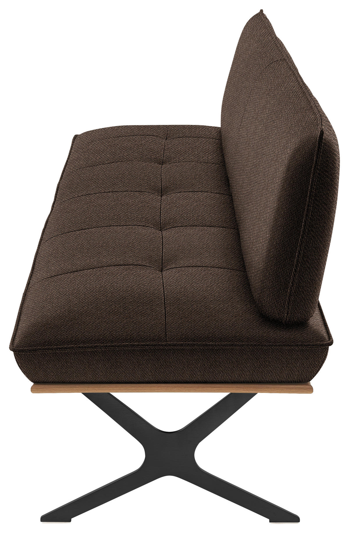 SITZBANK in Holz, Textil Braun, Schwarz, Nussbaumfarben  - Nussbaumfarben/Schwarz, Design, Holz/Textil (214/88/66cm) - Koinor
