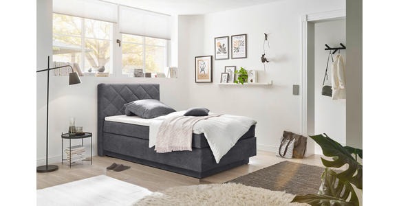 BOXSPRINGBETT 140/200 cm  in Anthrazit  - Anthrazit/Schwarz, KONVENTIONELL, Kunststoff/Textil (140/200cm) - Xora