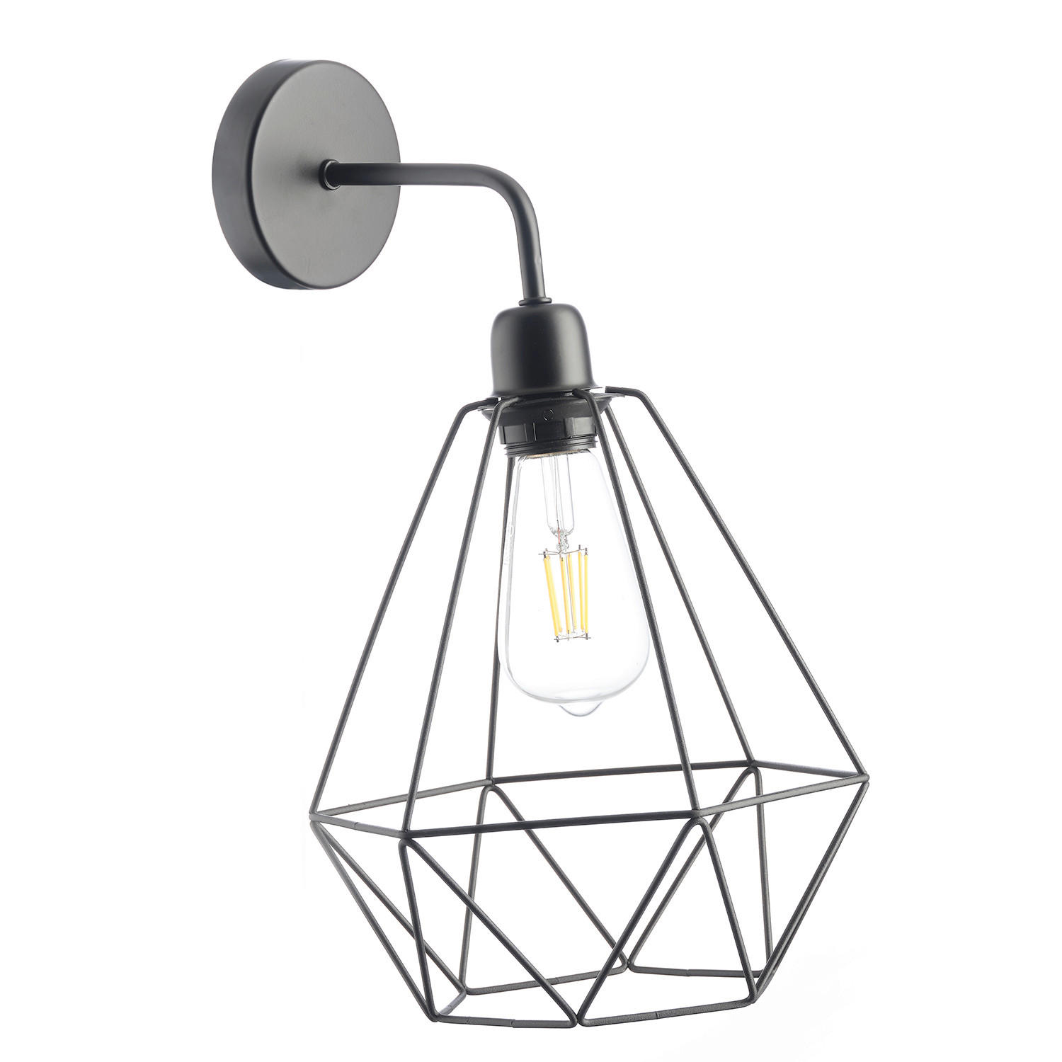 WANDLEUCHTE 24/24/30 cm   - Schwarz, Basics, Metall (24/24/30cm)