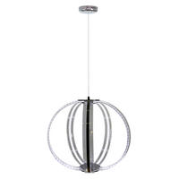 LED-HÄNGLAMPA Cansas 44/44/110 cm  - kromfärg/svart, Basics, metall/plast (44/44/110cm)