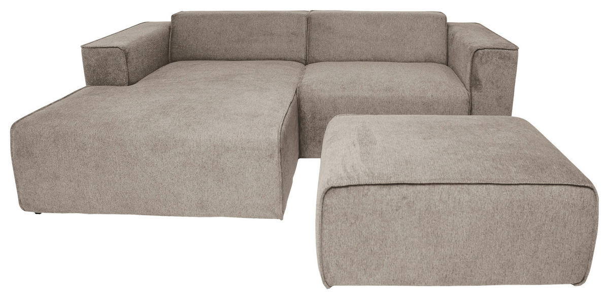 ECKSOFA Taupe Struktur  - Taupe/Graubraun, Design, Kunststoff/Textil (161/234cm) - P & B