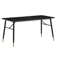 ESSTISCH 180/90/76 cm Nachbildung  Holzwerkstoff rechteckig Schwarz  - Goldfarben/Schwarz, Design, Holzwerkstoff/Metall (180/90/76cm) - MID.YOU