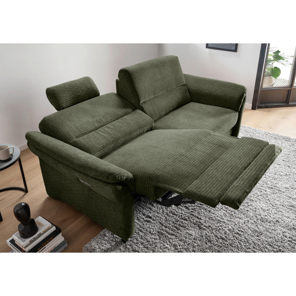Thumbnail - Livetastic 3-Sitzer-Sofa, Olivgrün, Textil, Buche, 192x90x89 cm, Made in EU, Rücken echt, motorische Relaxfunktion, Armt...