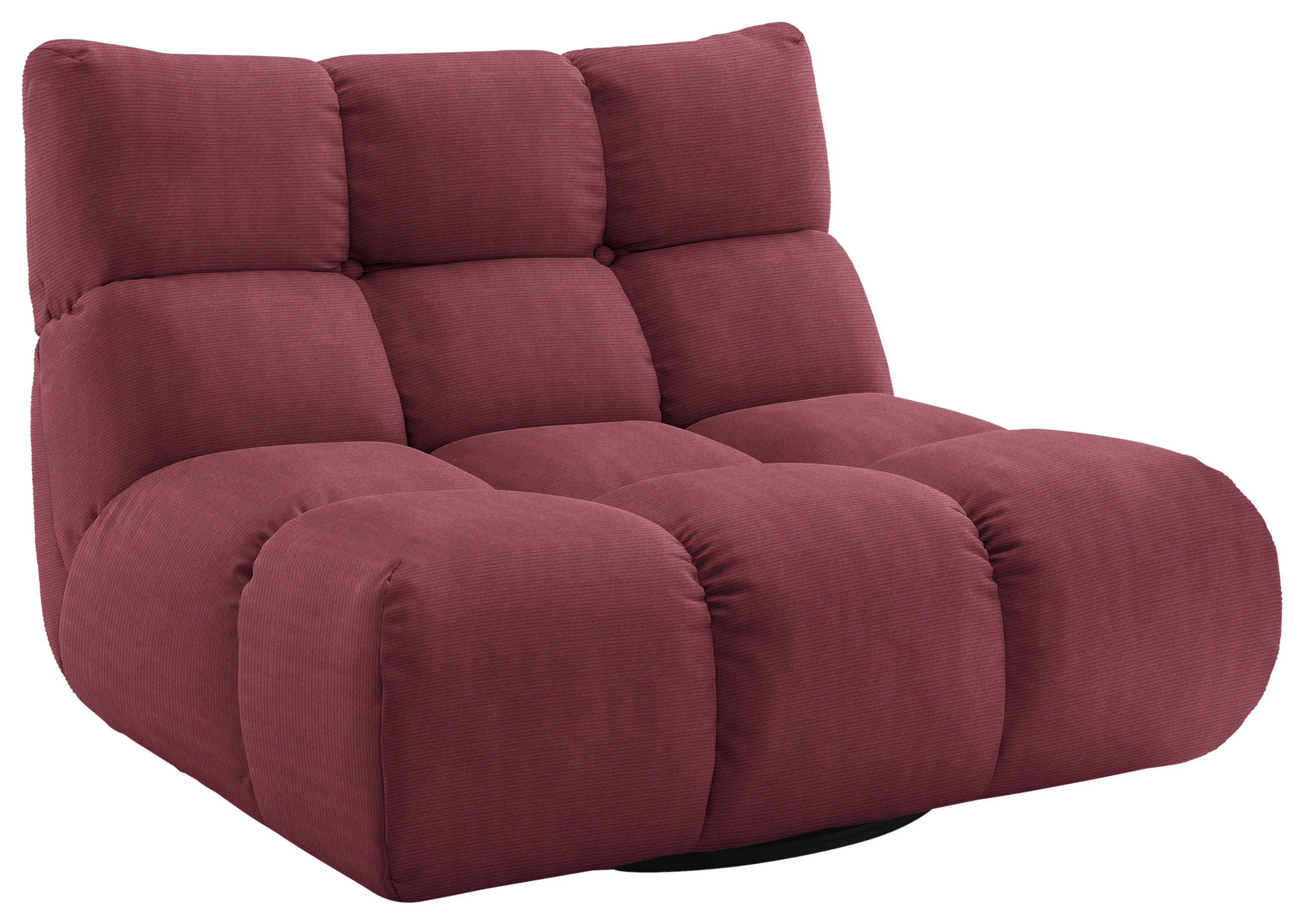 SESSEL Feincord Weinrot  - Weinrot/Schwarz, Design, Kunststoff/Textil (112/85/108cm) - Pure Home Lifestyle