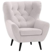 SESSEL in Flachgewebe Beige  - Anthrazit/Beige, Design, Holz/Textil (87/101/95cm) - Stylife