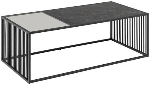 SOFFBORD i plast, glas, trämaterial  - svart, Design, metall/trämaterial (120/60/40cm) - MID.YOU