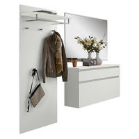 GARDEROBE 3-teilig 210/190/31 cm  - Weiss/Silberfarben, Design, Holzwerkstoff (210/190/31cm)