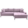 ECKSOFA  in Cord Lila  280/173 cm  - Lila/Schwarz, KONVENTIONELL, Textil/Metall (280/173cm) - Hom`in