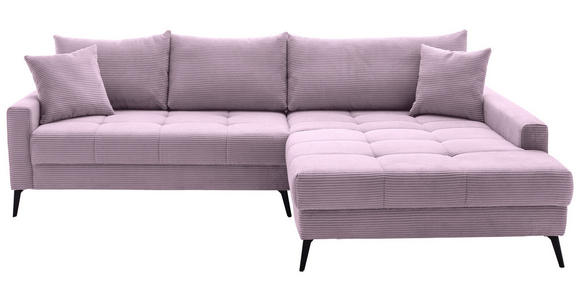 ECKSOFA  in Cord Lila  280/173 cm  - Lila/Schwarz, KONVENTIONELL, Textil/Metall (280/173cm) - Hom`in