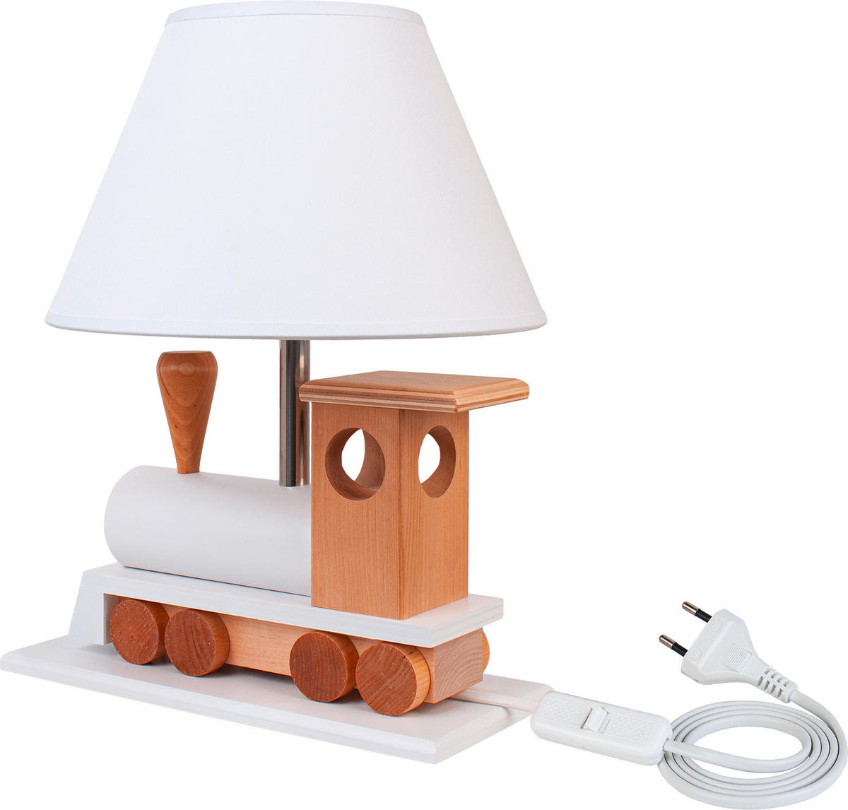 DĚTSKÁ STOLNÍ LAMPIČKA, 32/14/27 cm - bílá/přírodní barvy, Basics, dřevo (32/14/27cm)