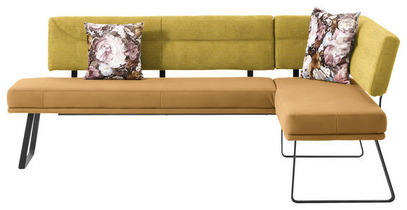 ECKBANK 225/169 cm in Gelb, Schwarz - Gelb/Schwarz, Design, Textil/Metall (225/169cm) - Dieter Knoll