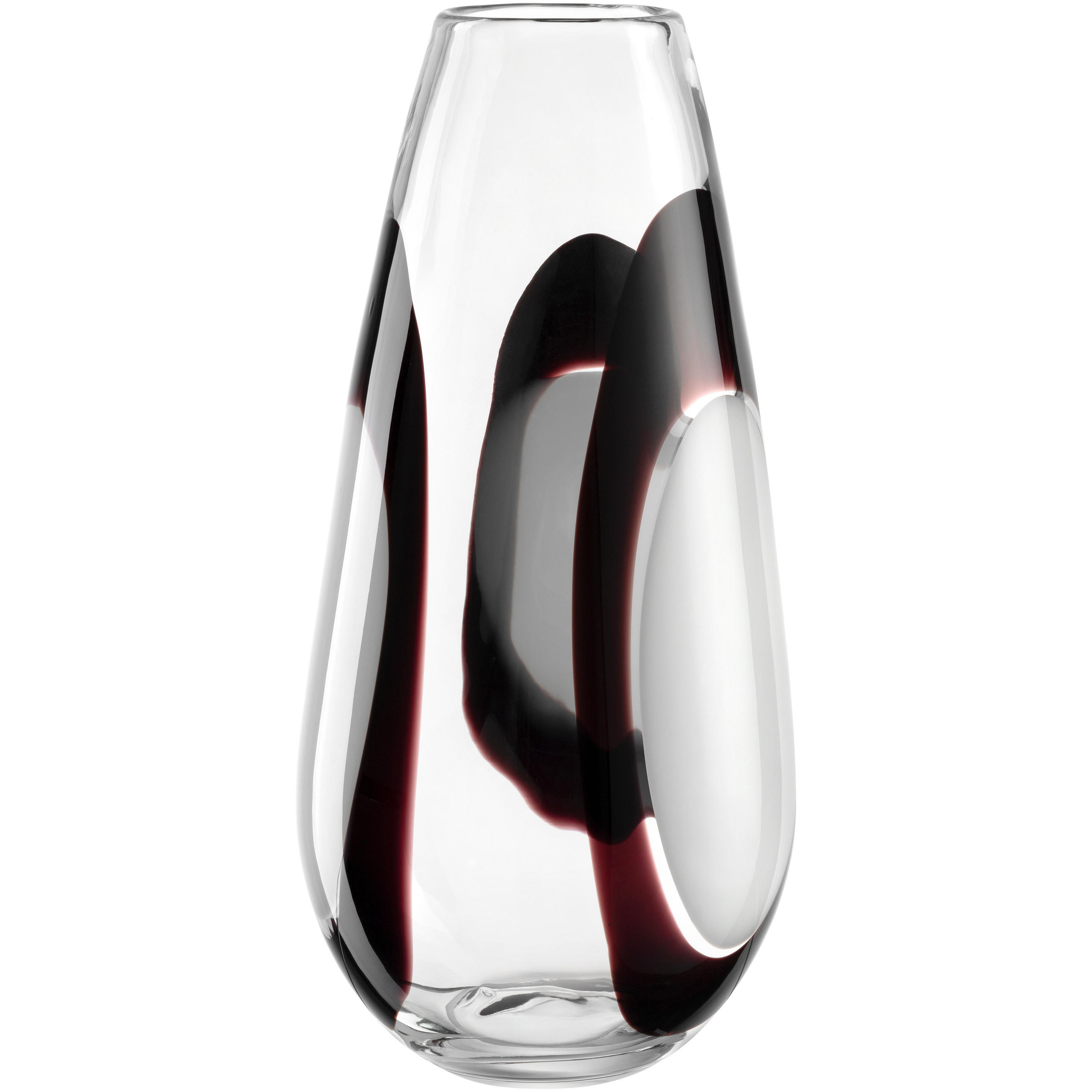 VASE OCCHI BIANCHI  - Klar/Schwarz, Design, Glas (17,5/37/17,5cm) - Leonardo