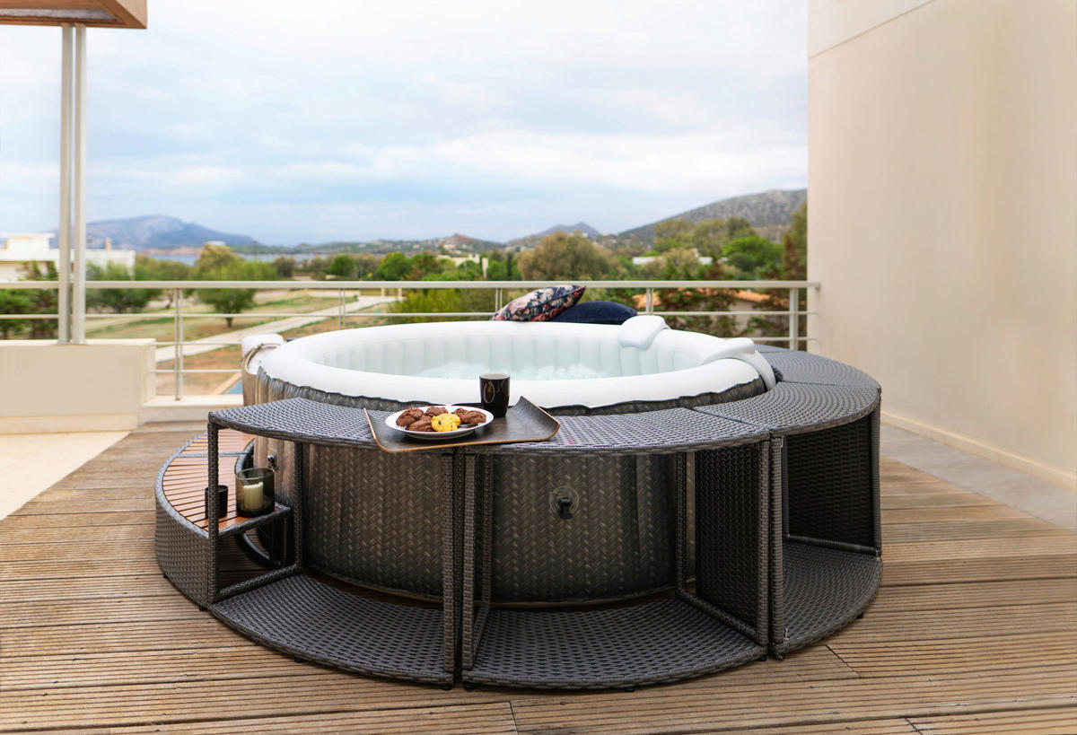 WHIRLPOOL MSPA COMFORT OTTOMAN 204/70 cm  - Anthrazit/Weiß, KONVENTIONELL, Kunststoff (204/70cm) - Atrigo