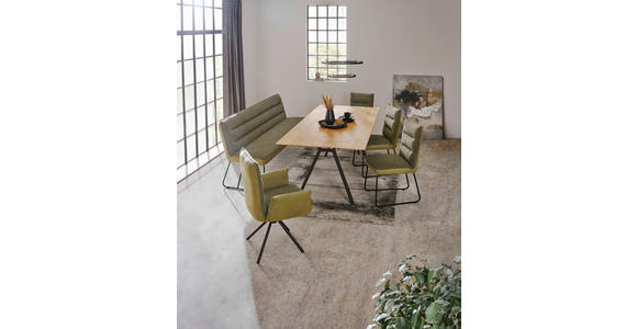 ESSTISCH in Holz, Metall 220/100/77 cm  - Eichefarben/Anthrazit, Design, Holz/Metall (220/100/77cm) - Dieter Knoll