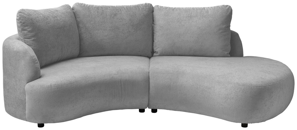 ECKSOFA Silberfarben Mikrofaser  - Silberfarben/Schwarz, MODERN, Kunststoff/Textil (139/250cm) - Livetastic