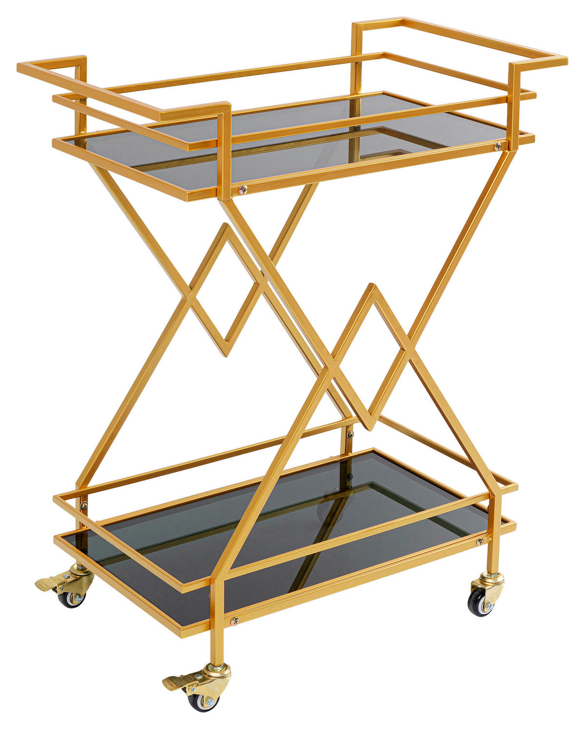 SERVIERWAGEN Messingfarben  - Messingfarben, Design, Glas/Kunststoff (65/35,5/79cm) - Kare-Design