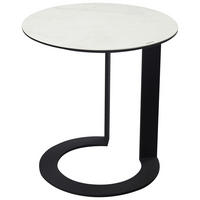 BEISTELLTISCH in Metall, Glas, Keramik 48/48/50 cm  - Schwarz/Weiß, Design, Glas/Keramik (48/48/50cm) - Dieter Knoll
