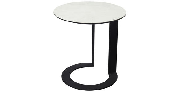 BEISTELLTISCH 48/48/50 cm Schwarz, Weiß rund  - Schwarz/Weiß, Design, Glas/Keramik (48/48/50cm) - Dieter Knoll