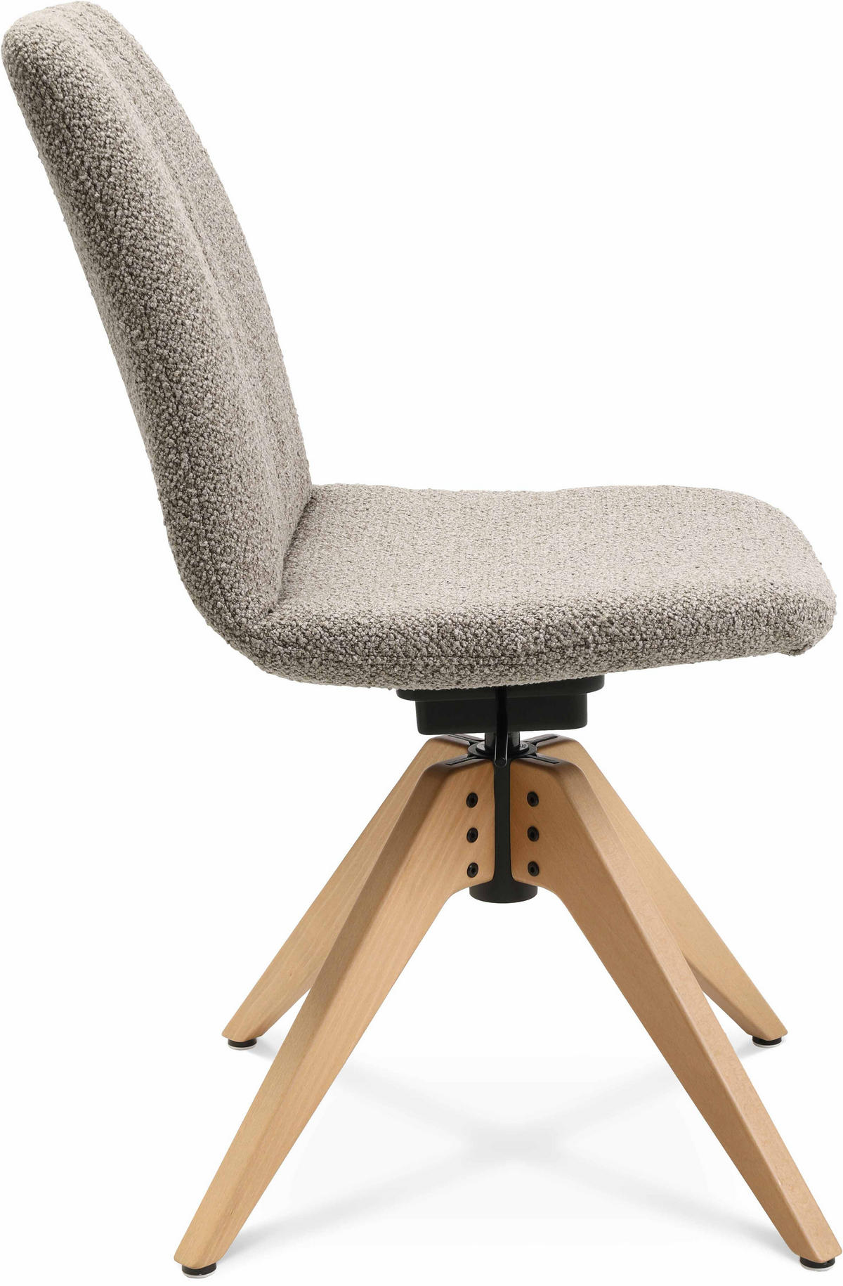 STUHL  in Flachgewebe  - Ecru/Eichefarben, Design, Holz/Textil (46/82,5-85,25/55cm) - Johann Jakob