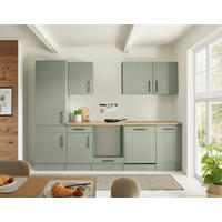 KÜCHENLEERBLOCK 280 cm   in Wildeiche, Schilfgrün  - Schilfgrün/Wildeiche, Trend, Holzwerkstoff/Metall (280cm) - Respekta