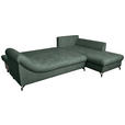 ECKSOFA Dunkelgrün Struktur - Dunkelgrün/Schwarz, KONVENTIONELL, Textil/Metall (274/194cm) - Carryhome