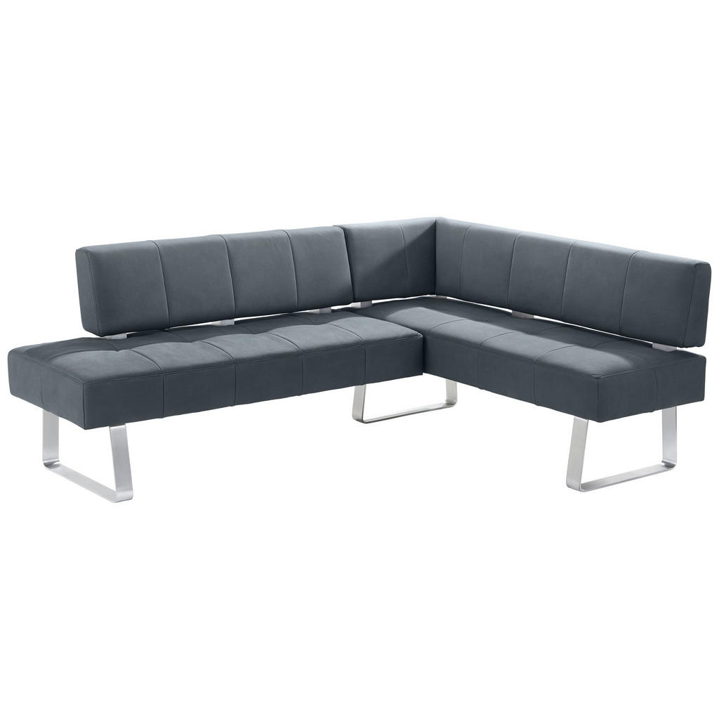 Thumbnail - Moderano Eckbank, Grau, Edelstahl, Metall, Textil, 4-Sitzer, nicht einzeln stellbar, L-Form, 227x165 cm, Goldenes M, Fuß...