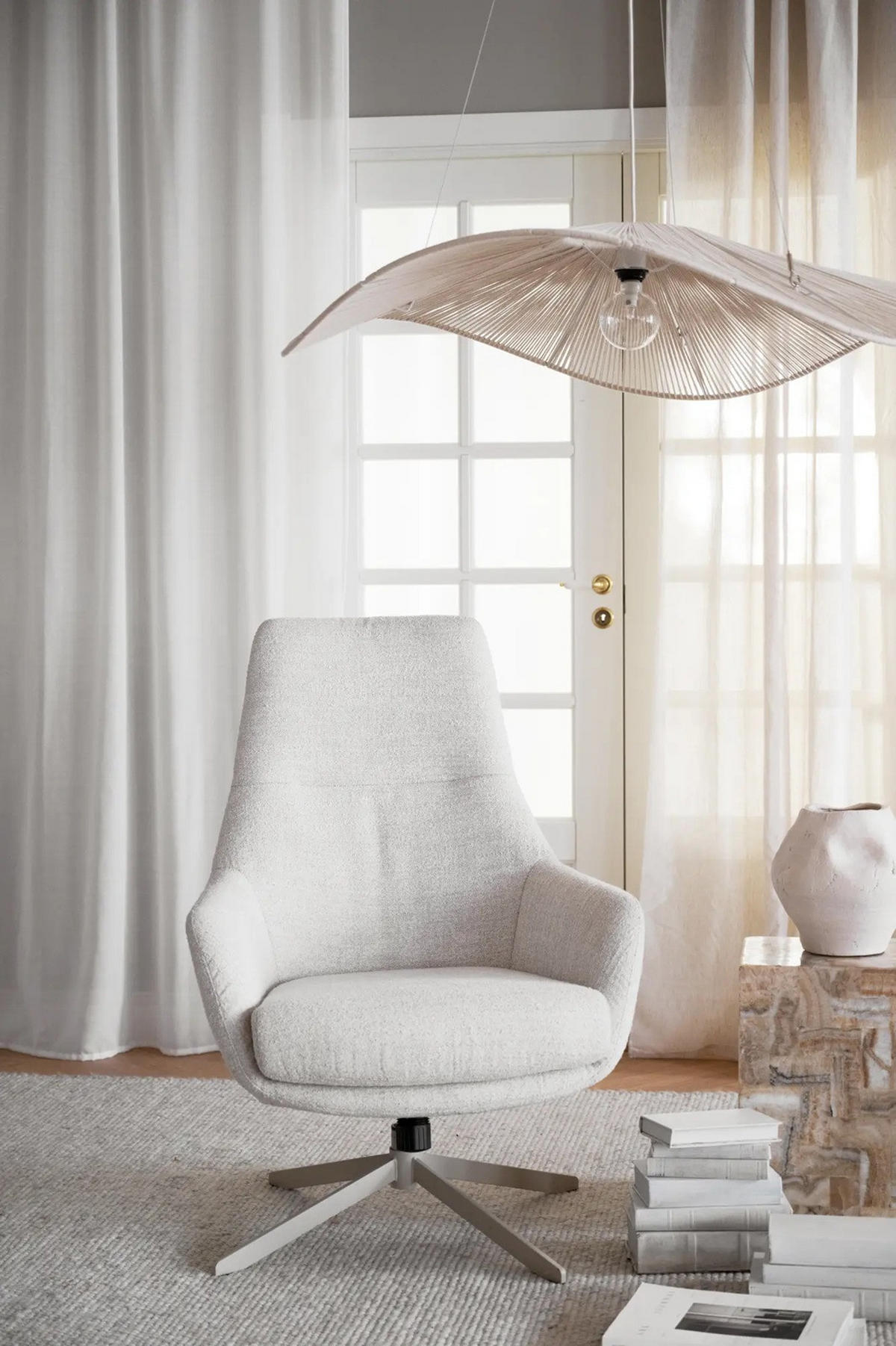 GUNGFÅTÖLJ i beige  - beige, Klassisk, metall/trä (74/103/78cm) - Rowico