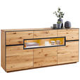 SIDEBOARD 180/85/42 cm  - Eichefarben/Anthrazit, Natur, Holz/Metall (180/85/42cm) - Linea Natura