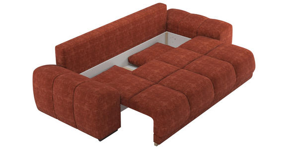 BIGSOFA  in Chenille Terracotta  - Terracotta/Schwarz, KONVENTIONELL, Kunststoff/Textil (266/89/104cm) - Carryhome