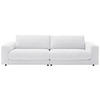 3-SITZER-SOFA in Chenille Weiss  - Weiss/Schwarz, Design, Kunststoff/Textil (290/86/127cm) - Lomoco